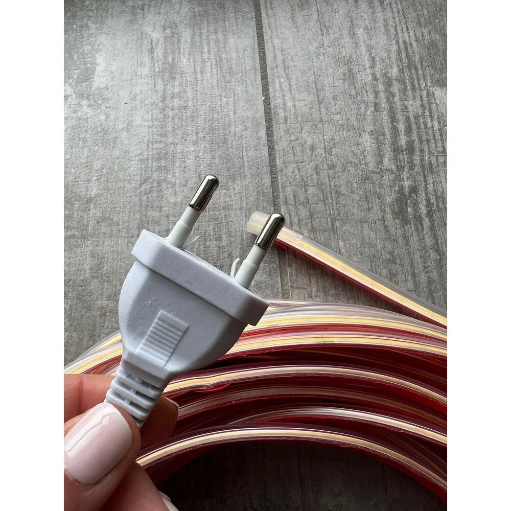 EUROPEAN PLUG!!!! 220v LED Ribbon Adhesive COB Strip Light Warm White 12m 39ft